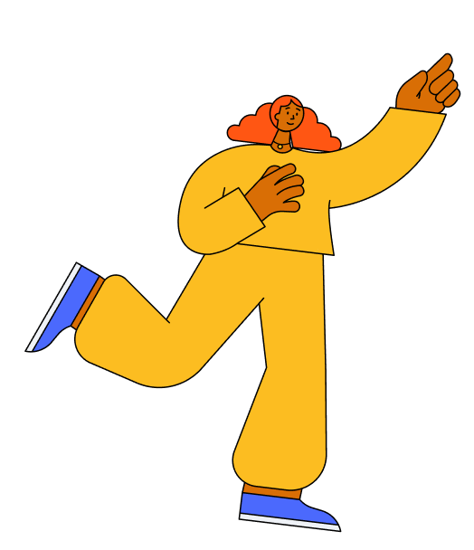 Cartoon charater with curly hair